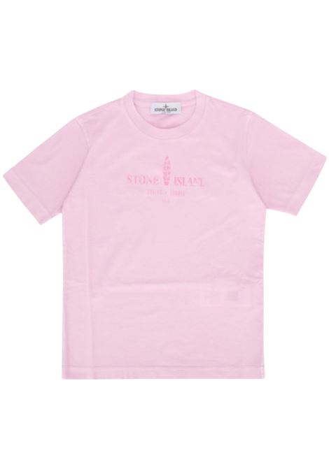 T-shirt bambino rosa in cotone Stone Island | 801621079/DEBROSA